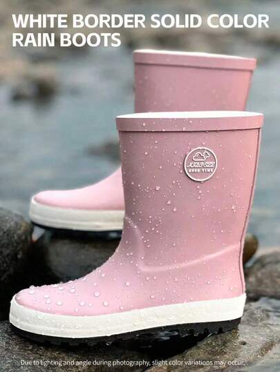 Kid's Comfy Explorer Rain Boots - Waterproof, Non-Slip, Warm,Durable, And Breathable Shoes For Boys' And Girls' Outdoor Adventures, Perfect For Rainy Days, Hiking, And Camping