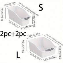 4pcs/2pcs/1pc Plastic Multi-Purpose Storage Box, Curved Roller Design, Suitable For Household Cleaning Supplies, Household Essentials, Storage Box, Basket, Home Organization Container - Multicolor - View 13