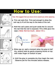 100 piezas/20 piezas Cubiertas para uñas de gato, cubiertas para garras de gato con adhesivos y aplicadores, mezcla de colores cristalinos y sólidos (color aleatorio) - Multicolor - Ver 5