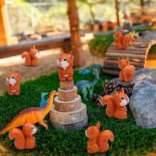 Mini Esquilo de Resina, Miniaturas de Esquilo Minúsculas, Figuras Pequenas de Esquilo de Resina, Miniaturas de Animais da Floresta, Acessórios de Jardim, Decoração de Topo de Cupcake, para Paisagismo Externo, Jardim, Gramado, DIY, Artesanato de Aniversário