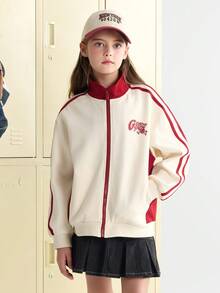 Balabala Tween Girl Jacket Boys Girls 2025 Fall Baseball Style Warm - Red Hue - View 1