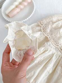 Girls Lace Collar Princess Dress, Spring/Autumn - Apricot - View 3