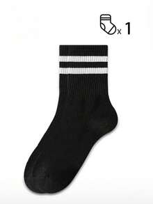 1/3/5/10 Pairs Of Women's Mid-Calf Socks, Black Socks, Women's Socks, Cute Socks, Girls' Socks, Socks That Can Be Worn In All Seasons Of Autumn/Winter/Spring/Autumn, Mesh Breathable Stripe Details, Rail Breathable Hole Design, Moisture-Wicking, Soft And Smooth, Suitable For All Kinds Of Vacation, Sports, Leisure, Business And Other Daily Wear, Can Be Worn All Year Round, Multiple Sizes Available