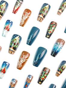 Paznokcie świąteczne, śliczne paznokcie, Święty Mikołaj, choinka, jesienne paznokcie prasowane