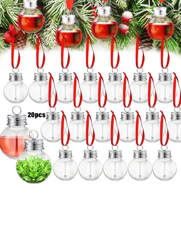 12pcs Christmas Transparent Balls Fillable Decorative Balls Christmas Balls Christmas Tree Hanging Decoration Christmas Party Decoration Home Decoration Party Background Decoration