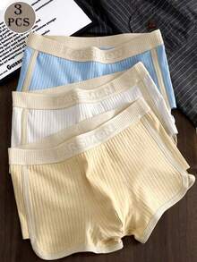 3pcs Men's Fashion Belt Design Briefs, Elastic Soft Breathable Comfort Underpants