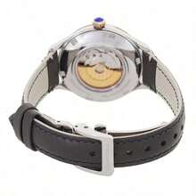 Orient 经典时尚女士奶油色表盘黑色皮革表带自动手表夏季配饰适合日常商务派对服装装饰送给爱人女友妈妈的绝佳节日礼物 RE-ND0011N00B