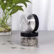 14个迷你透明塑料罐，化妆品收纳盒，透明样品瓶，适用于眼影、面霜、润唇膏等，旅行必备化妆品收纳盒 - 黑色 - 查看 6