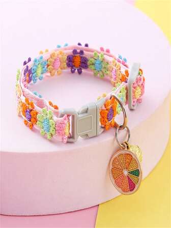3pcs - Pet Necklace, Colorful Lace Flower Cat Collar, Dog Accessories, Collar Bell Collar, Cat Collar, DIY Pet Collar