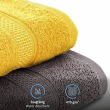 Komfortec Set Of 8 Hand Towels Made Of 100% Cotton, 4 Bath Towels 70 X 140 Cm And 4 Hand Towels 50 X 100 Cm, Terry Cloth, Soft, Towel, Large, Anthracite Grey/Turquoise. - Grey (Anthracite/Yellow) - View 4