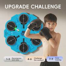 Intelligent Music 6-Key Punching Bag, Light & Music Responsive Punching Bag, No Drilling Required Home Punching Bag, Upgraded Bluetooth Lighting & Music Version With Gloves, Parent-Child Interactive Stress Relief Fitness Equipment, Improve Kids' Concentration, Sensory Integration Training Reaction Speed & Rhythm, Adjustable Speed - Multicolor - View 5