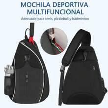Bolsa de Tenis,Mochila Raqueta de Padel,Mochila de Tenis Para Mujeres y Hombres,Bolsa de Tenis Resistente al Agua,para Raquetas Bádminton y Otros Accesorios Deportivos - Negro - Ver 10