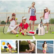 Bolsa de Tenis,Mochila Raqueta de Padel,Mochila de Tenis Para Mujeres y Hombres,Bolsa de Tenis Resistente al Agua,para Raquetas Bádminton y Otros Accesorios Deportivos - Blanco - Ver 8