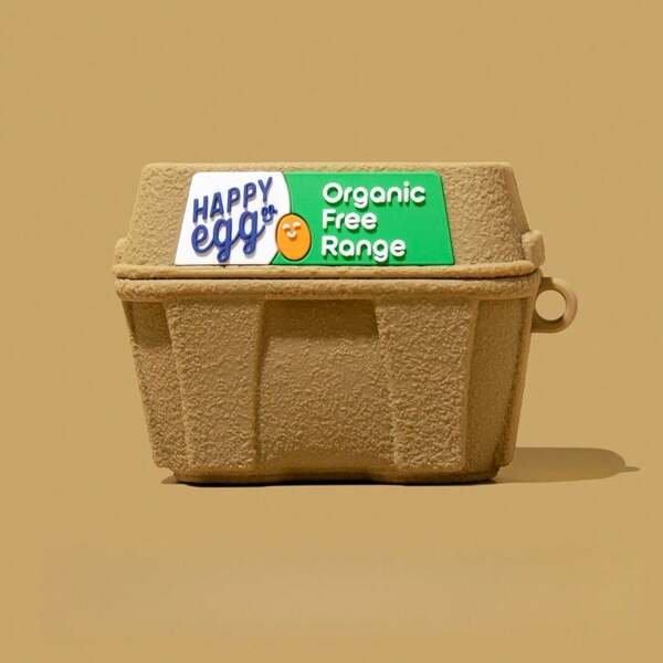 Silicone Egg Carton Shaped Earphone Case, Khaki Color Shockproof Protective Cover For AirPods 1/2/3/4/Pro