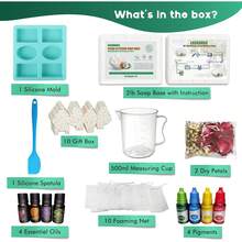 EDSRDRUS Soap Making Kit For Adults & Kids - Soap Making Supplies With 2lbs Glycerin Soap Base, Silicone Molds, Dried Petals, Fragrance Oils, Pigments & More - Fun, Easy, Creative DIY Craft Kits