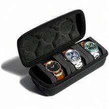 3 Fach Uhrenreiseetui mit Anti-Rutsch Kissen, tragbare Uhrenrolle Organizer für Herren und Damen, Schutzaufbewahrungsbox