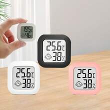 1pc/2pcs Mini Hygrometer, Compact Digital Humidity And Temperature Meter With LCD Display - Accurate Temperature And Humidity Monitor, Battery Powered, Easy To Read Comfort Indicator