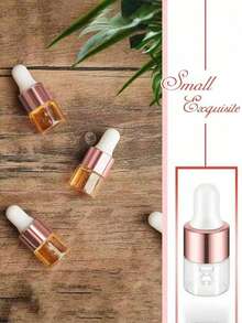 50/20/10/5/3 Pieces Set, 1 Milliliter, Pink Mini, Brown Spiral-Top Glass Bottle, Essential Oil, Dropper Bottle, Travel-Sized Empty Container, Packaging Bottle, Suitable For Travel, Vacation, Living Room, Home, Bedroom, Bathroom, Home Decoration, Travel Accessories, Wedding, Party, Birthday, Gift For Men, Mom, Dad, Friends