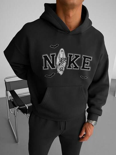 New Autumn And Winter Men's Hooded Sweatshirt With Retro Letter Design Long Sleeves Fashionable Versatile Simple And Minimalist Men's Wear