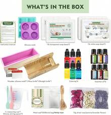 EDSRDRUS Soap Making Kit For Adults & Kids - Soap Making Supplies With 2lbs Glycerin Soap Base, Silicone Molds, Dried Petals, Fragrance Oils, Pigments & More - Fun, Easy, Creative DIY Craft Kits