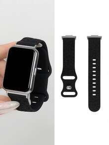 1 条时尚硅胶表带，兼容华为 Watch Fit 1/Fit 2/Fit 3/Fit 4/Fit 4 Pro 腕带 - 黑色 - 查看 6
