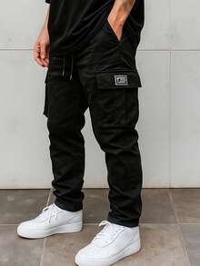Men's Lightweight Casual Fashionable Versatile Pants, Outdoor Cargo Pants, Spring/Summer - Black - View 1