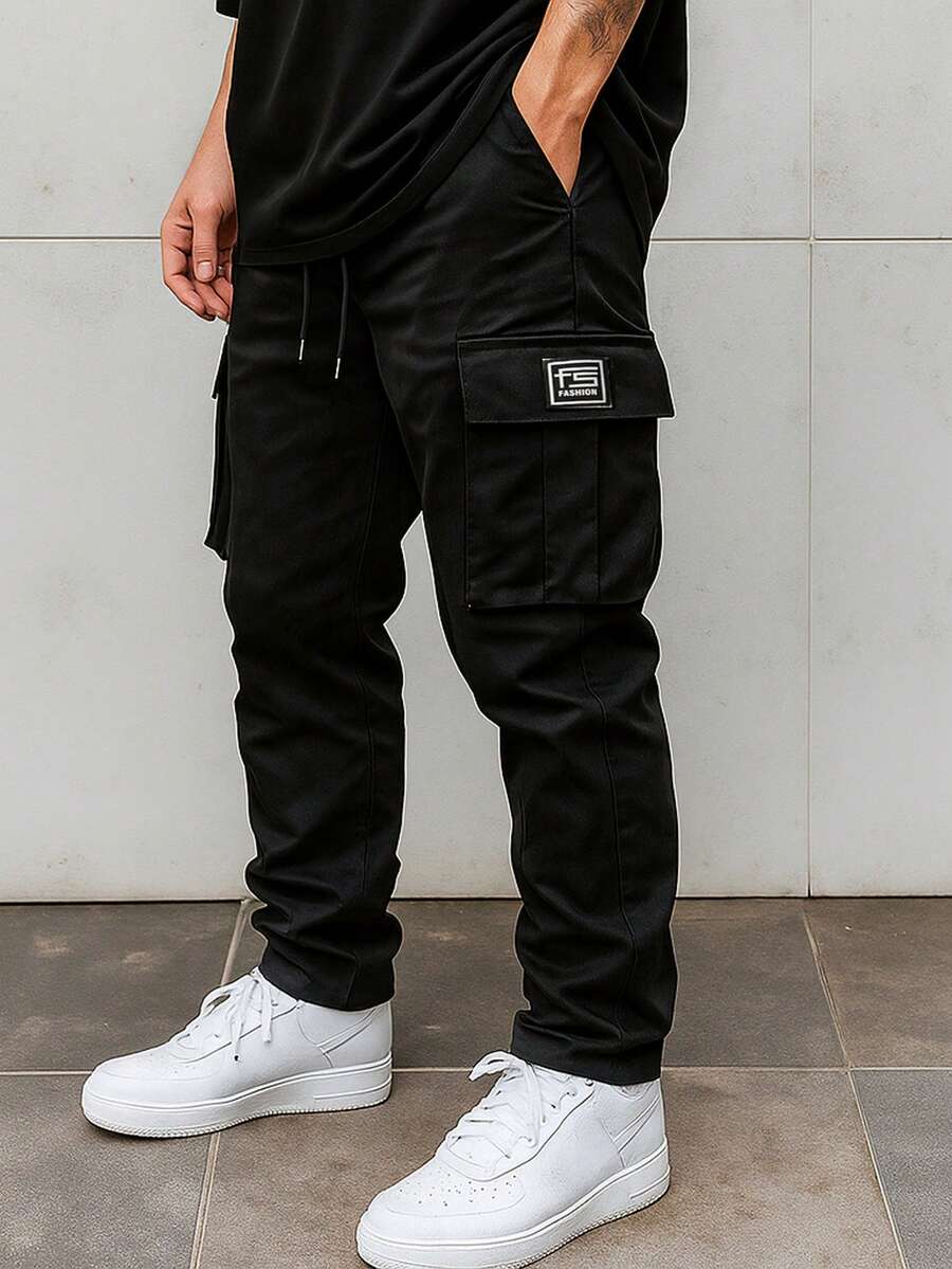 Men's Lightweight Casual Fashionable Versatile Pants, Outdoor Cargo Pants, Spring/Summer - Black - View 1
