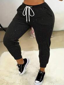 Plus Size Women's Shiny Casual Versatile Comfortable Pants