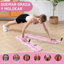 Kit de Abdominales y Plancha 6 en 1, Equipo para Ejercicio en Casa, Entrenador de Core y Abdomen Rosa Pálido - Rosa - Ver 6