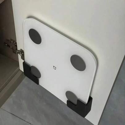 Weighing Machine Wall Support - Seamless Adhesive Assembly, Durable Plastic And Cushioning Pad Design For Use In Bathrooms And Gyms, Compatible With Body Fat Balance And Fitness Equipment, Bathroom Support, Elegant Appearance, Installation, Storage Box