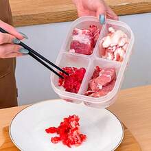 WORTHBUY 1个透明塑料冰箱保鲜盒，带盖，密封防漏，可重复使用，隔层保鲜盒，可微波炉加热，可堆叠，节省空间，适用于厨房和餐厅的食品储存。 - 彩色 - 查看 7