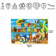 1pc-Italian Brainrot Birthday Party Decorations Set With Happy Birthday Banner, Balloons, Cupcake Toppers, Cartoon Animal Theme (Backdrop Banner)