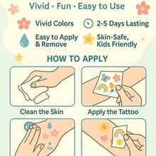 INKARTLINK Tatuaggi temporanei INKARTINK, adesivi per tatuaggi finti impermeabili, pittura artistica per il corpo adatta sia per uomo che per donna