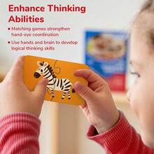 16 块带动物的益智拼图 - 适合青少年和学龄前儿童的彩色配对拼图，便携式早期学习玩具，有助于认知发展，适合青少年的礼物，青少年拼图，俏皮的设计，耐用的结构