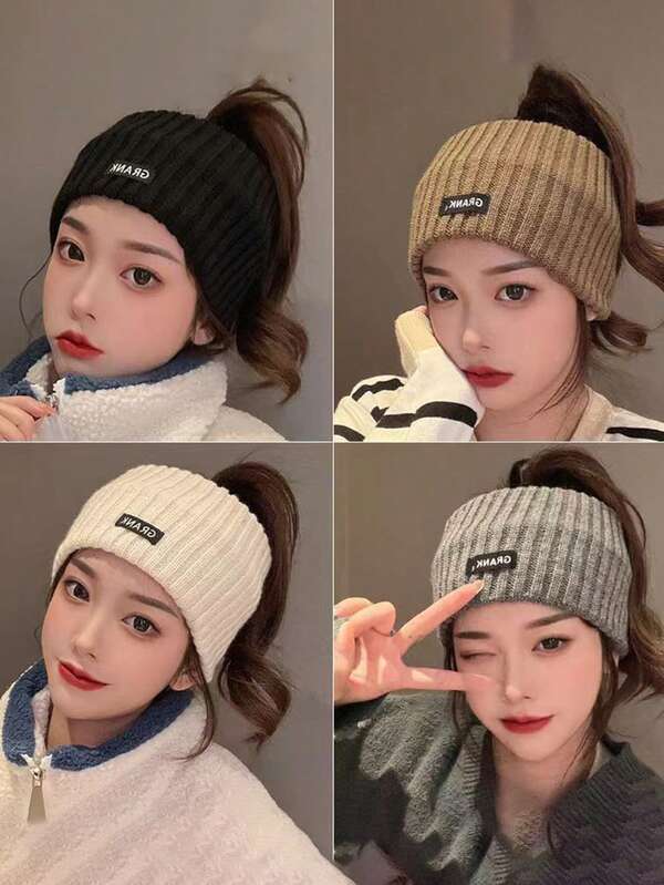 1pc Solid Color Casual Polyester Headband, Autumn/Winter Model