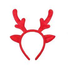 Diadema navideña adorable para niñas, con diseño de bosque de otoño e invierno, diadema de peluche de hada súper dulce, accesorio de cabello de celebridad online con ciervos festivos, ideal para fiestas y vestidos de fiesta.