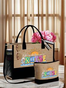 这款女士沙滩手提包套装包含一个帆布沙滩包，有黑色和卡其色两种颜色可选，印有邮轮生活图案，适合婚礼、生日、节日等各种场合，是送给女性、母亲、教师、朋友、伴娘、学生以及返校季的绝佳礼物。这款大容量手提包也适合作为旅行包，用于度假和周末旅行，还可以作为个性化的生日礼物送给朋友。 - 彩色 - 查看 19