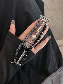 Bohemianischer Stil Perlen Achat & Türkis Quaste verstellbares Armband/Uhrenarmband, Bedeutung Glücksbringer, geeignet für Herren und Damen. Kompatibel mit Apple Watch Series 10/Ultra/9/8/7/6/5/4/3/2/1, passend für 49mm/46mm/45mm/44mm/42mm/41mm/40mm/38mm