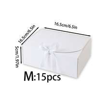 3/5/15PCs Gift Boxes With Lids, White Black 10.6X8X3.2 Inch Gift Boxes, Bridesmaid Proposal Box With Ribbon, Kraft Paper Boxes For Wedding, Packaging, Present, Birthday, Christmas, Party - White - View 15