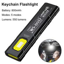 1pc Portable LED Keychain Flashlight With COB Side Light, USB-C Rechargeable Mini Flashlight, EDC Pocket Lantern, Floodlight Work Lamp, With Magnet, Camping Equipment - Black - View 12