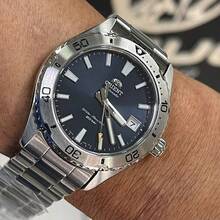 Orient 40mm Automatic/Manual Winding Dive Watch, Sapphire Crystal, Model: RA-AC0Q03S30B, Made In Japan - Blue - View 9