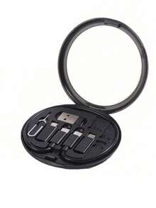 1Pc Multifunctional Data Cable Kit With Charging Storage Box, 60W Fast Charging, Can Be Used As A Mobile Phone Model Holder Simple Portable Charging Cable Adapter Kit, USB Lightning Adapter Adapter Kit College Dorm Essentials Travel Essentials Travel Accessories Travel Must Haves Beach Vacation Summer Holiday School Accessories Back To School Supplies Stuff - Multicolor - View 28