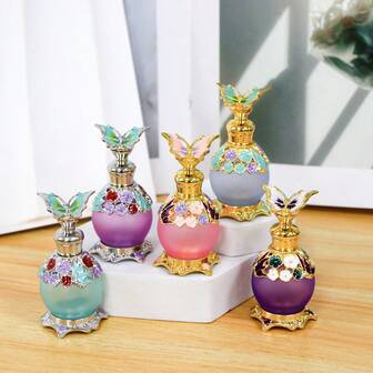 0.5oz/15ml Mini Glass Globe Butterfly Fragrance Oil Bottle, Refillable, Home Decor & Travel Essential, Hand Wash Only, Elegant Fragrance Storage Bottle, Sophisticated Decoration, High-End Quality, Fashionable Cosmetic Accessory, Lightweight & Portable Travel Essentials (Empty Bottle, No Fragrance)