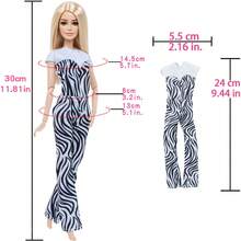Bộ trang phục búp bê bao gồm 5 bộ trang phục thoải mái và giản dị, gồm một chiếc váy denim không tay, một chiếc váy dài ngang hông kiểu bralette, một chiếc váy dài ngang hông một bên vai, một chiếc áo phông ngắn, quần jumpsuit dài và quần dài tay ngắn. - Nhiều màu - Xem 2
