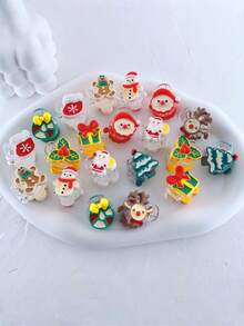 2pcs Christmas Small Clips Sweet Santa Claus Bangs Clip Elk Ponytail Clip Hairpin Christmas Head Ornaments Hair Clips Elegant Claw Clips Winter Hair Accessories Fashion Hair Cluth