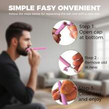 [Christmas]3Pcs Chewable Breather Sticks For Quitting Smoking - Fruity Craving Relief, Oral Fixation Quit Smoking, Quit Smoking Chew Sticks Replacement, Stop Smoking - 粉色 - 查看 6