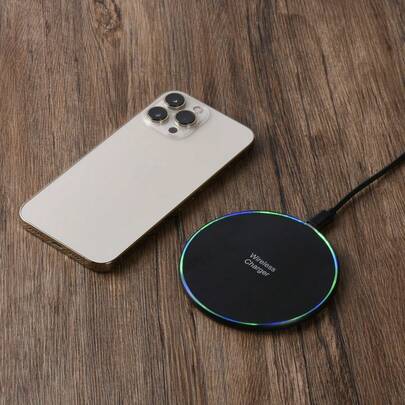 15W Wireless Charger With LED Indicator Light, Compatible With IPhone 17, 16, 15, 14, 13, 12, 11, S24, S23, S22, S21 And Other Qi-Enabled Smartphones