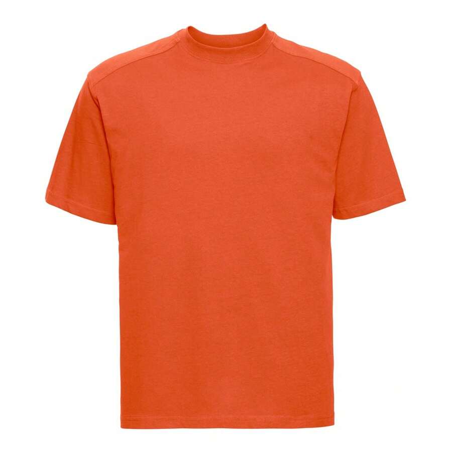 Russell Europe Camiseta de trabajo resistente para hombres (Naranja) - Naranja - Ver 1