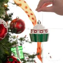 16ct Sweet Candy Christmas Ball Ornaments,  White Shatterproof Ornaments For Xmas Party Decor