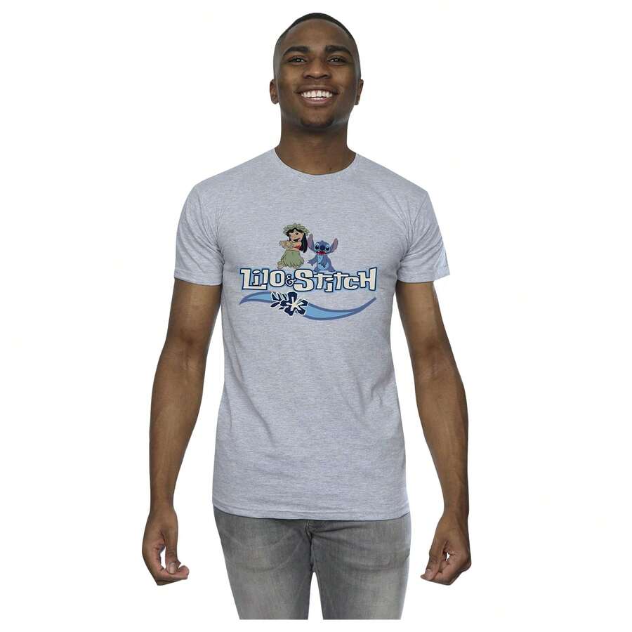 Disney Mens Lilo And Stitch Characters TShirt (Sports Grey) - Grau - Übersicht 1